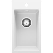 Evier Cuisine En Granit Blanc 28x50cm, Lavabo 1 Bac + Kit De Vidage, Évier À Encastrer Au Meuble 30cm - Riga Primagran - Bricoman