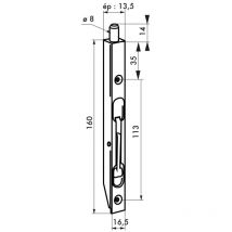 Verrou À Onglet À Bascule - Décor : Zingué - Hauteur : 160 Mm - Largeur : 16,5 Mm - Matériau : Acier - Thirard - Bricoman