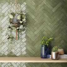 Carrelage Imitation Zellige 6x24.6 Cm Sage Green - Bricoman