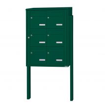 Bloc Collectif Leabox.com, 2x3, Grade 3, Simple Face, Extérieur, Fixation Sur Pieds À Sceller, Vert Mousse Ral 6005 Finition Brillante - Bricoman