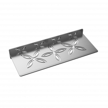 Tablette Murale De Douche En Inox - Série Floral - Acier Brossé - Bricoman