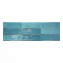 Carrelage Mur Brillant Effet Zellige Tabarca Ciel 7,5x23 Cm - Bricoman
