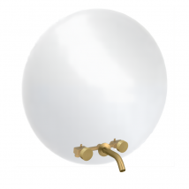 Miroir Led Rond 3 Trous + Mitigeur Lavabo Encastré 3 Trous Jacob Delafon Grands Boulevards Laiton Brossé - Bricoman