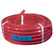 Gaine Tpc Noire Avec Liseré Rouge - Diamètre: 90 Mm - Rouleau De 50 M - Gaine Noire Avec Bande Rouge - Bricoman