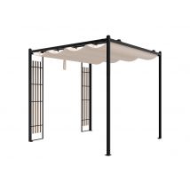 Pergola Autoportante Modulabile In Acciaio Con Tetto Scorrevole E Traliccio - 5,3 M² - Nera - Mazara - Bricoman