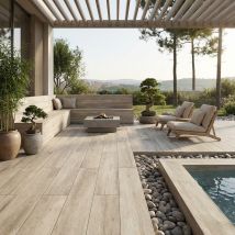 Carrelage Antidérapant One’s Haya 22,5x90 – Terrasse Imitation Bois Clair - Bricoman