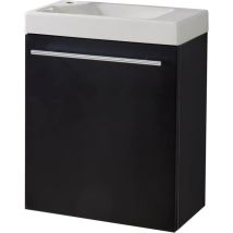 Meuble Lave-mains Noir Mat Pour Robinet À Gauche Solo - Bricoman