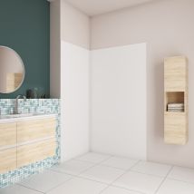 Aica Panneau Mural De Douche Blanc 120x80x210cm Avec Les Profiles De Finition Blancpanneaux Muraux Salle De Bain Habillage Mural Aluminium - Bricoman