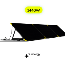Sunology Play - Kit 3 Panneaux Solaires Complet 1440w Bifacial – 3 Stations Solaire Livrées Totalement Assemblées – Installation Au Sol Ou Au Mur - 