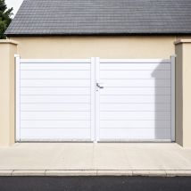 Portail Battant 3m Eiger H.160cm Blanc Aluminium - Bricoman