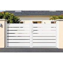 Portail Battant 4m Vogel H.140cm Blanc Aluminium - Tecnomat