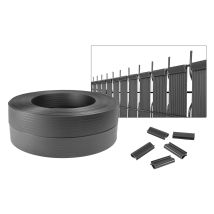 Lamelles Occultantes Baldo 200mx46mm Rouleau Pvc Gris - Kit Complet Fixation Avec Clips - Bricoman