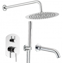 Valaz Baignoire-douche Murale Ovale Chromée - Série Duero - 30 Cm - Bricoman