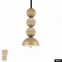 Lampe De Suspension En Béton - Bosfor Concrete | Sable - Amande | 3 Balles | Led 14w - Bricoman