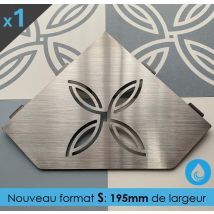 Tablette D'Angle Murale De Douche En Inox - Série Floral - Format S/195mm - Finition Acier Brossé - Bricoman