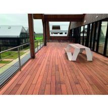 Kit Complet | 20m2 Terrasse Bois Exotique Jatoba (compris Lambourdes, Visseries Et Livraison Sur Rendez-vous) - Bricoman