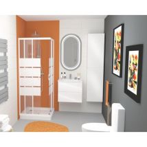 Ondée - Meuble À Suspendre 60 Cm Blanc Brillant Simple Vasque Deux Tiroirs - Max Ayor - Tecnomat
