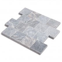 Pavé Pierre D'Adana Gris Bleu Clair 15,25x15,25x3-3 Cm (vendu Au M² - 42 Pavés/m²) - Ro'ma Nature - Bricoman