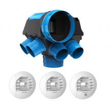 Kit Vmc Simple Flux Hygro À Pile - Kt Hygrocosy Bc Atlantic - 412294 Kit Avec Groupe + 3 Bouches D'Extraction : 1 Bouche Cuisine À Pile, 1 Bouche Wc -