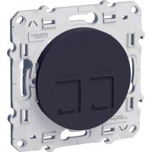 Prise Rj45 Double - Schneider Odace - Anthracite - Sans Connecteur - S540410 - Bricoman