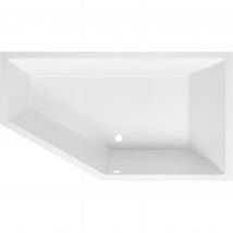 Baignoire D'Angle Asymétrique 160x90 Biais À Gauche Acrylique Haute Densité Sanindusa Delta Blanche Livrée Avec Pieds Réglables - Bricoman