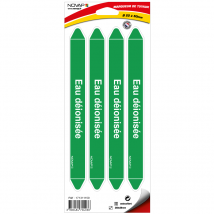 Planche De 4 Marqueurs De Tuyauterie 250 X 26 Mm Pour Ø 20 À 50 Mm - Eau Déionisée - 4704036 - Bricoman