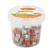 Pot De Connexion Wago, 2 Entrées, 32a, Transparent, Pour Fils 0,14-4 Mm², Sans Outil, Avec Points De Test, Cage Clamp - Bricoman