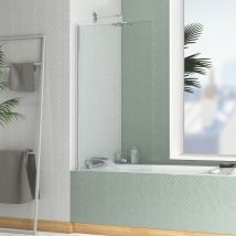 Pare Baignoire Rabattable 70x130cm - Profilé Chromé - Verre Trempé 4mm - Elementary - Bricoman