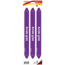 Planche De 3 Marqueurs De Tuyauterie 355 X 37 Mm Pour Ø 50 À 70 Mm - Acide Gras - 4708614 - Bricoman