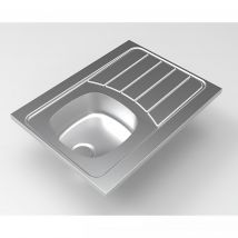 Evier À Poser Réversible Inox Lisse Moderna Iseo 80x60 Épaisseur 30mm 1 Bac 1 Égouttoir Résistant À La Corrosion Nettoyage Facile - Bricoman