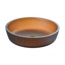 Vasque À Poser Ronde En Verre Texturé Dépoli 42cm - Bricoman