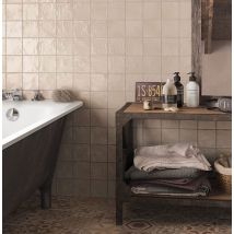 Faience Effet Zellige Beige Mallorca 10x10cm Cream - Bricoman