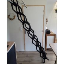 Echelle De Meunier Accordéon Pour Mezzanine Noire Avec 2 Main Courantes - Palco/a/n - Bricoman