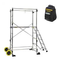 Echafaudage De Jardin - Hauteur De Travail Max. 3,40m - 2 Roues Ø 250mm - Plateau 1,30x0,46m + Sac À Dos De Chantier - 209700-sac - Bricoman