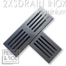 Caniveau Inox Hauteur 2 Cm - 2xsdrain Easy Grille Aluminium - Line Eco - Pièce En T - Bricoman