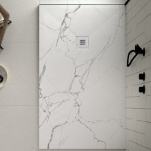 Receveur De Douche 70x80 Cm Extra Plat Dekor En Résine Finition Marbre Blanc - Tecnomat