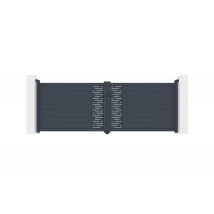 Portail Battant 3,5m Arlberg H.120 Aluminium Gris - Bricoman