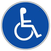 Panneau Handicapés (logo) - Rigide Ø450mm - 4081014 - Bricoman