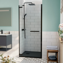 Tgd New Porte De Douche 90x200cm Pivotante Anticalcaire Avec Profilé Noir Mat (sattgdo90nikac) - Tecnomat