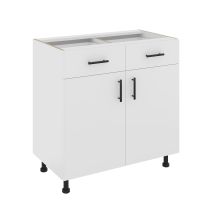 Meuble Bas Haaus Karo, 2 Tiroirs, 2 Portes, Blanc, 80 X 50 X 80 Cm - Tecnomat