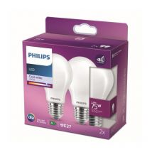 Philips Ampoule Led Equivalent 75w E27 Blanc Froid Non Dimmable, Verre, Lot De 2 - Bricoman