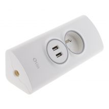 Multiprise D'Angle 2p 16a + 2 Usb À Câbler - Blanc - Otio - Bricoman