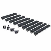 Pack De 9: Caniveau Extérieur Avec Grille Passerelle Polyamide Classe B125 Meapark - Caniveaux En Plastique Recyclé Diamètre Utile 10cm Mea - Bricoman