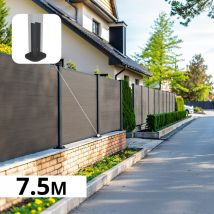 Kit Clôture Composite Sur Muret Poteau Sur Platines - Cruz Argent H-1,2m - Bricoman