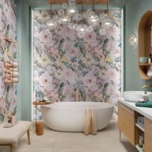 Carrelage Imitation Papier Peint - Poésie Rose - 60x120 - Bricoman