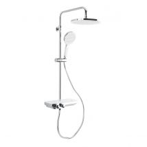 Colonne De Douche Avec Mitigeur Thermostatique Et Tête De Douche Xxl 255mm, Chrome (satsstpbch) - Bricoman
