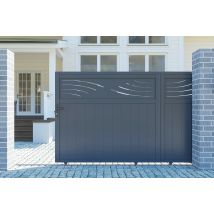 Portail Coulissant 3,7m Halti H.160cm Aluminium Gris - Bricoman