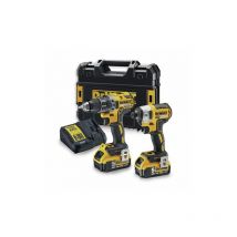 Pack De 2 Outils 18v Xr (dcd791+dcf887) + 2 Batteries 5ah + Chargeur + Coffret T Stak Dewalt Dck268p2t Qw - Bricoman
