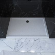 Receveur De Douche A Poser 120x90 Cm Extra Plat En Acrylique Blanc Effet Pierre - Moon - Tecnomat