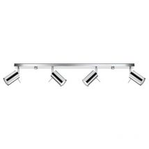 Plafonnier Spot Orientable Inox Pour 4 Ampoules Gu10 - Silamp - Bricoman
